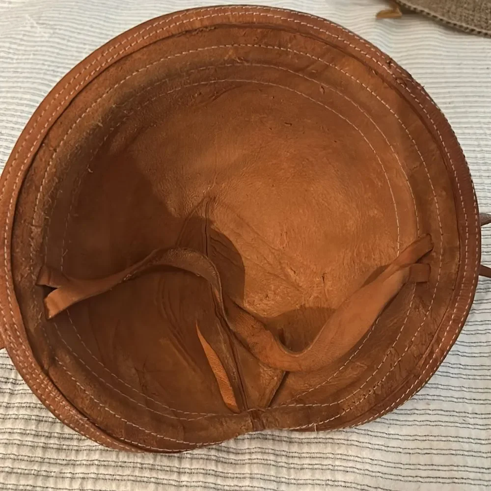 Vintage Traditional Brazilian Leather Kids Hat Vaqueiro Cowboy Brown